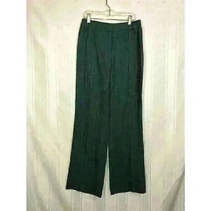 Lafayette Blue/Bronze Women's Size: 0 100% Linen Ankle Length Flare Dress Pants